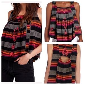 NWT FREE PEOPLE vintage stripe swing tank XS